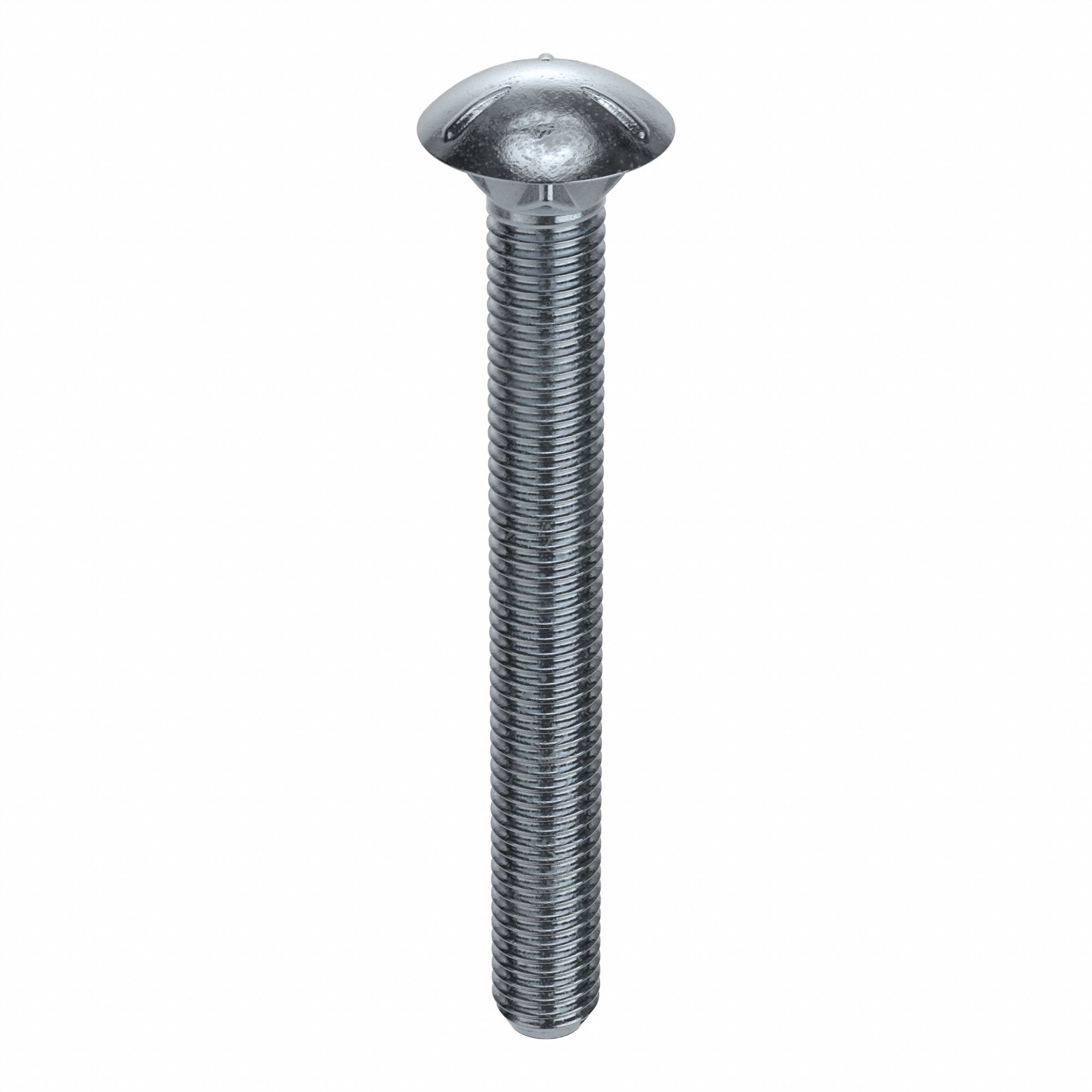 Carriage Bolt: Square Neck, 1/2"-13 Thread Size, 4 1/2 in lg, Steel, Grade 5, Zinc-Plated, 25 PK