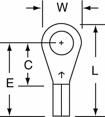 Ring Terminal: Bare, #10 Stud Size, 22 AWG to 18 AWG Wire Sizes, 600 V