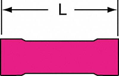 ButtSpliceConnector, Red, 18AWGMax, PK1000