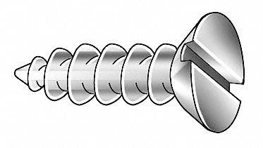 Flat Hd Wood Scrw 18-8SS #10 1 L PK100