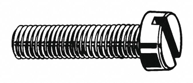 Machine Screw: #2-56 Thread Size, 1/4 in Lg, Steel, Zinc-Plated, Pan, Slotted, Machine Screw, 100 PK