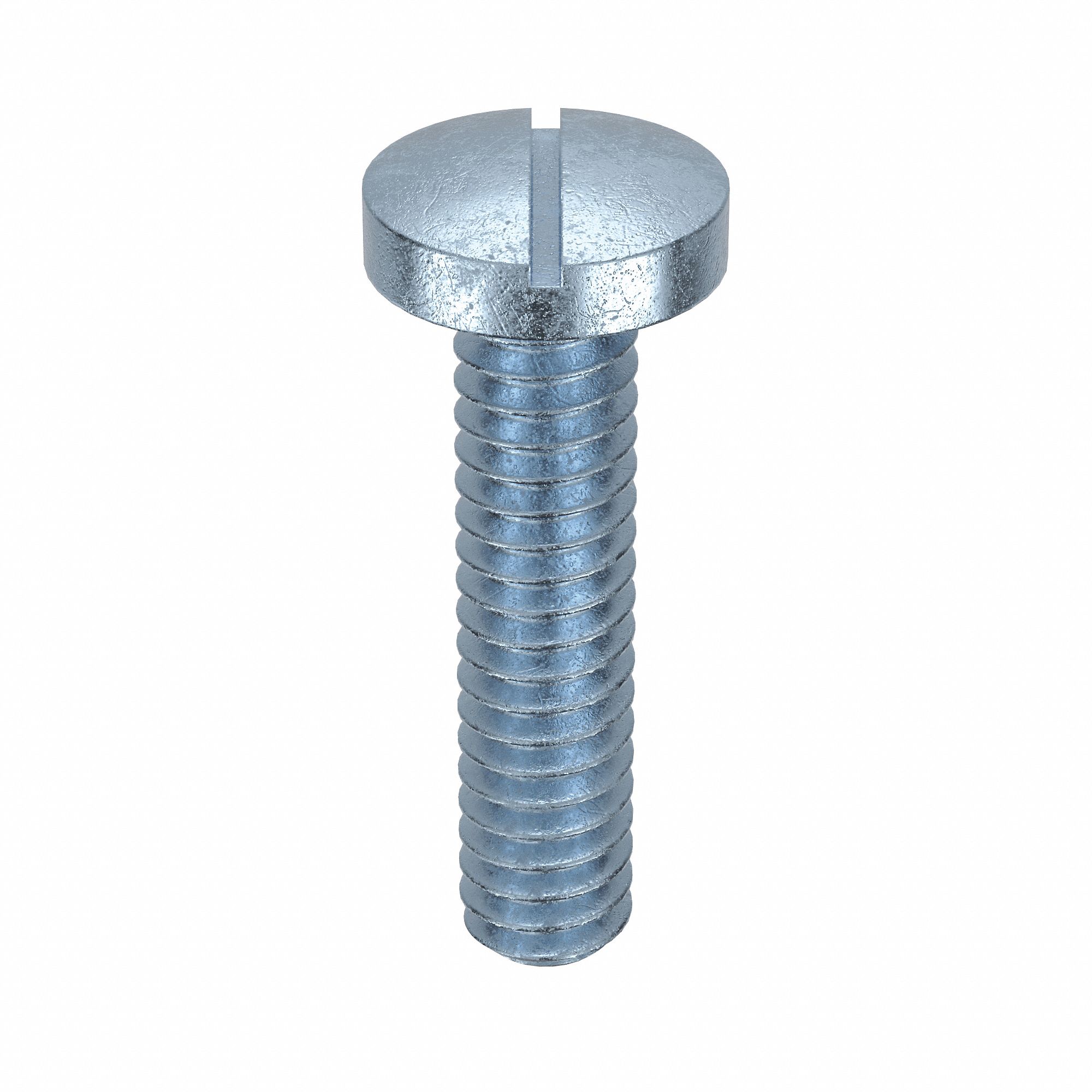 Machine Screw: #2-56 Thread Size, 3/8 in Lg, Steel, Zinc-Plated, Pan, Slotted, Machine Screw, 100 PK