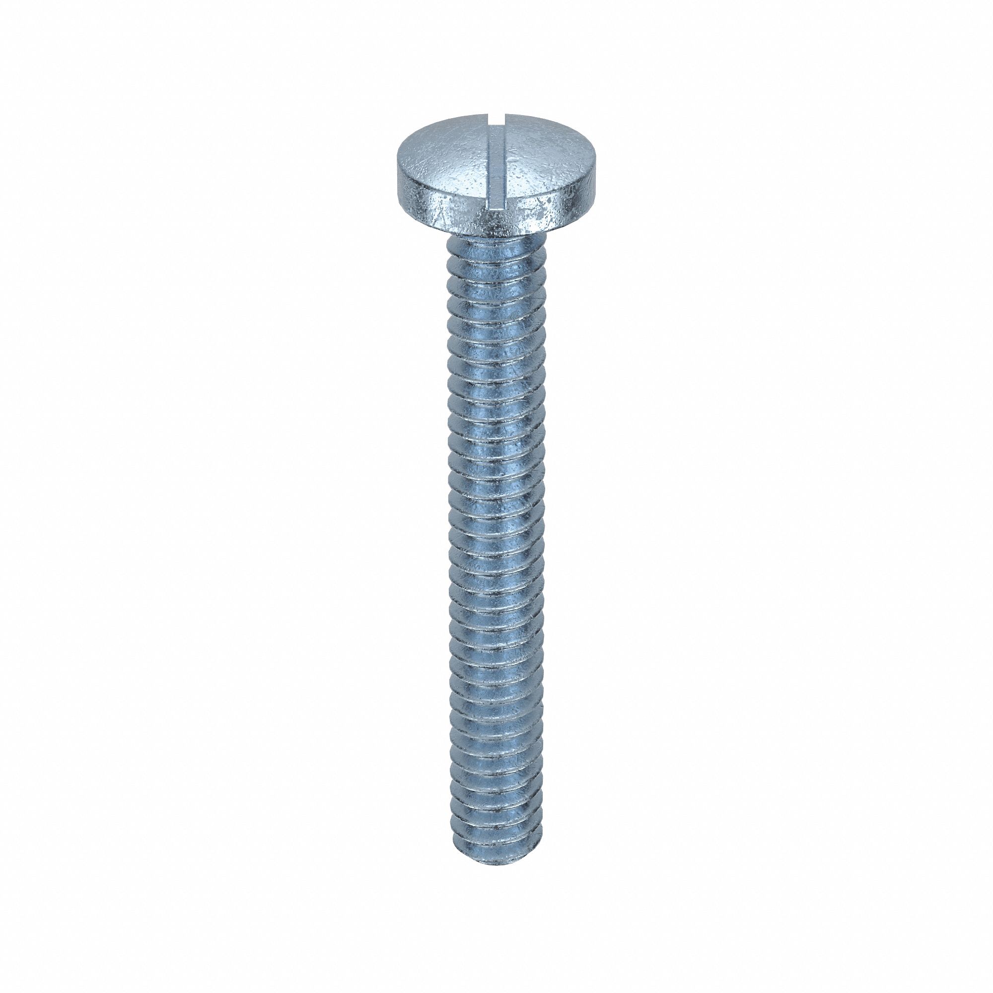 Machine Screw: #4-40 Thread Size, 7/8 in Lg, Steel, Zinc-Plated, Pan, Slotted, Machine Screw, 100 PK
