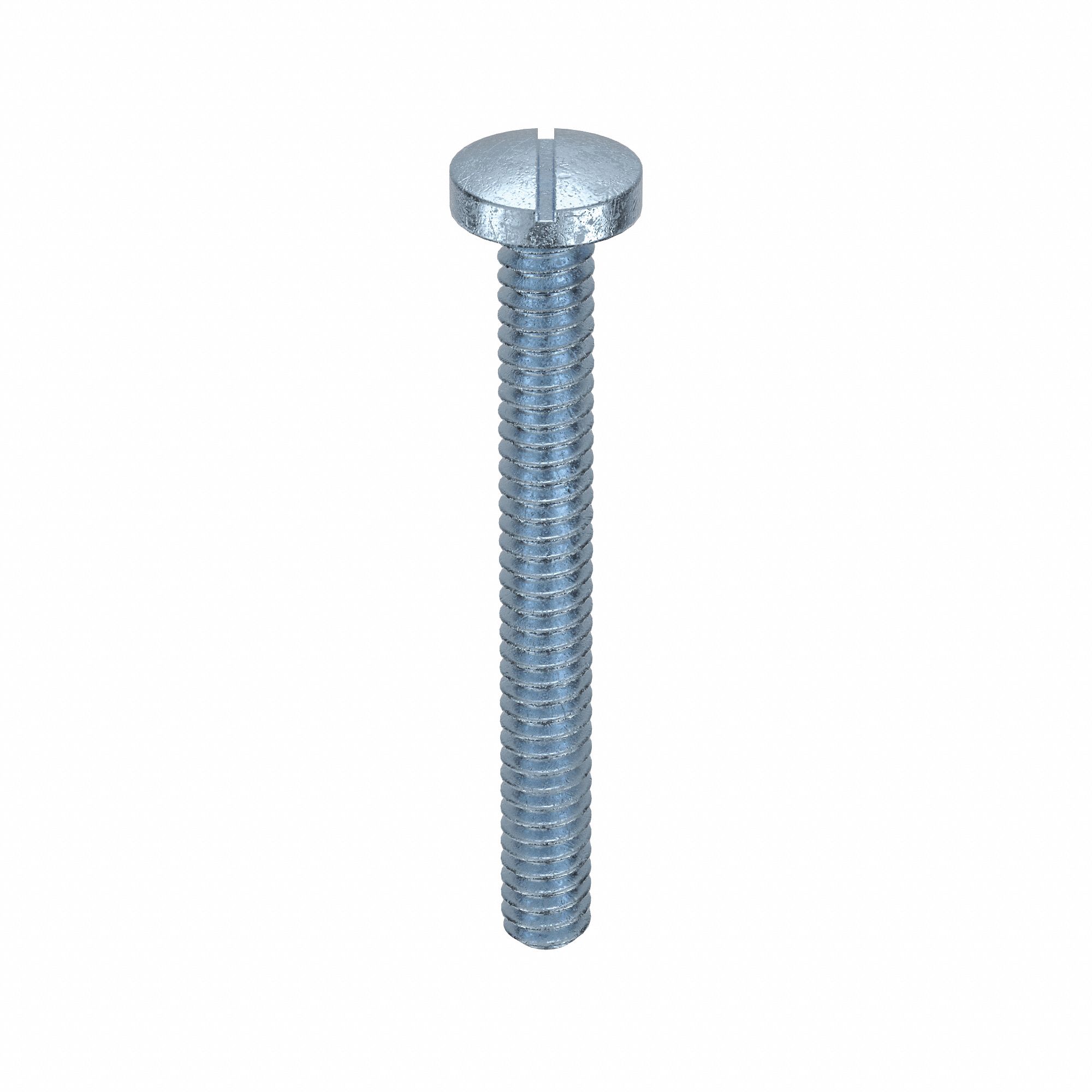 Machine Screw: #4-40 Thread Size, 1 in Lg, Steel, Zinc-Plated, Pan, Slotted, Machine Screw, 100 PK