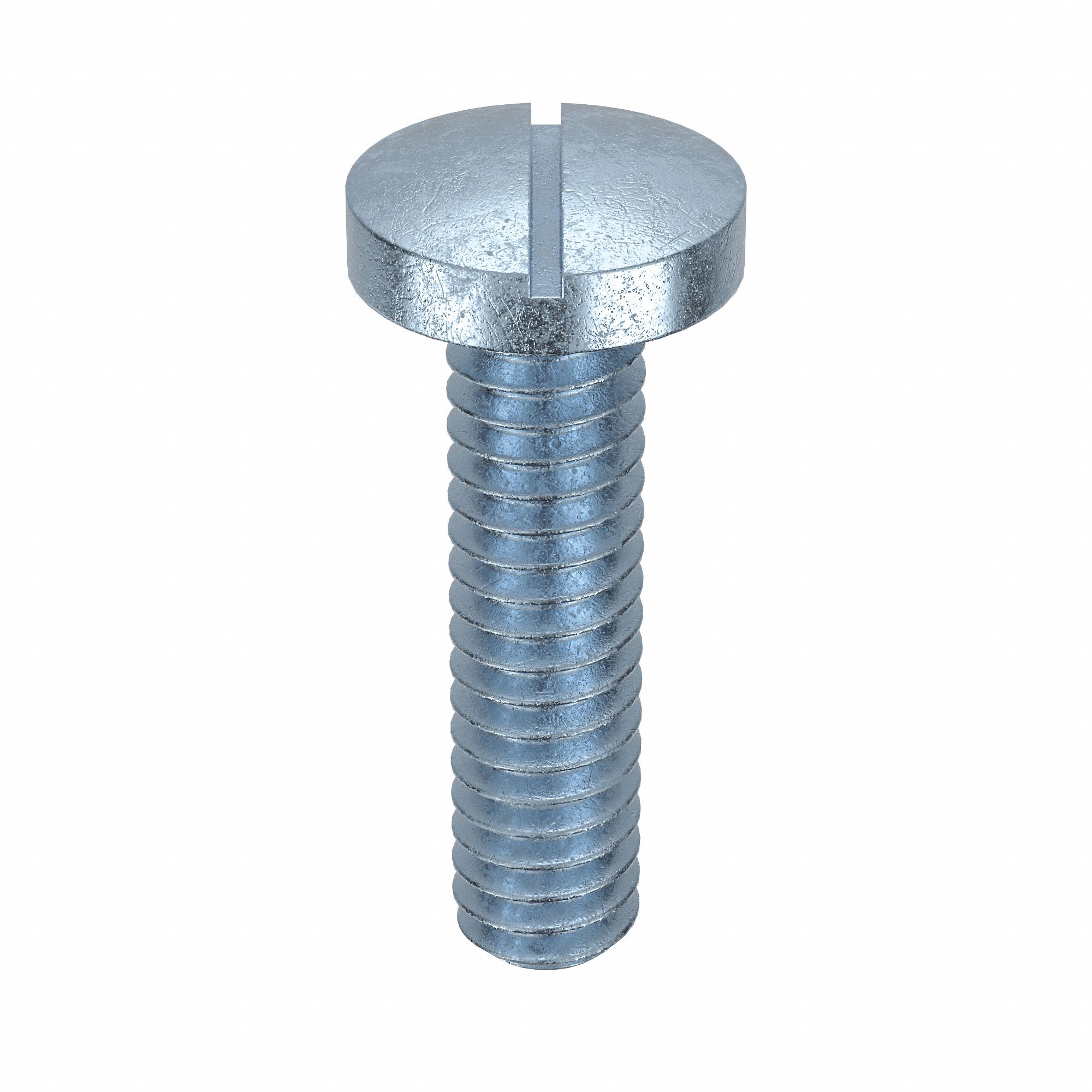 Machine Screw: #5-40 Thread Size, 1/2 in Lg, Steel, Zinc-Plated, Pan, Slotted, Machine Screw, 100 PK
