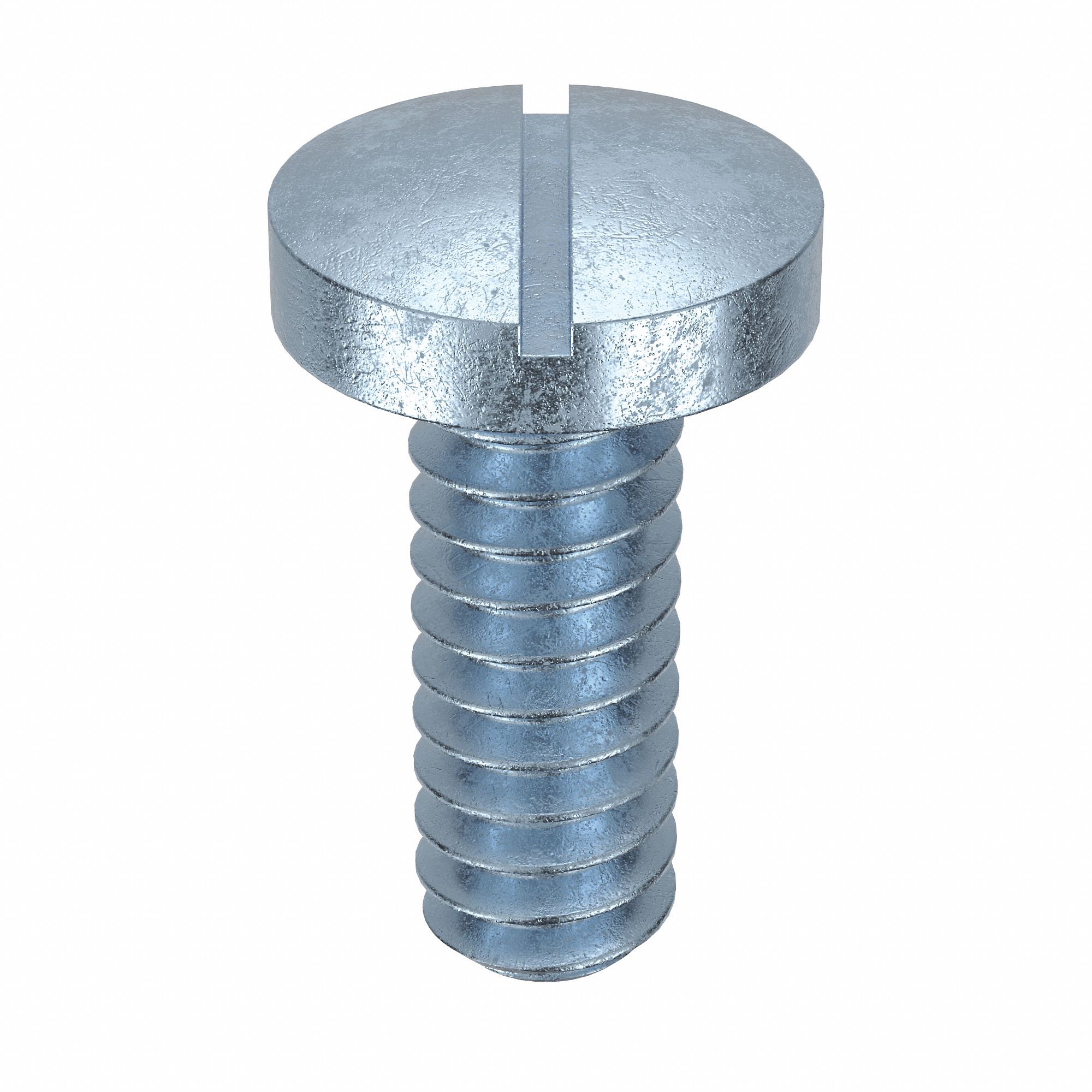Machine Screw: #6-32 Thread Size, 3/8 in Lg, Steel, Zinc-Plated, Pan, Slotted, Machine Screw, 100 PK
