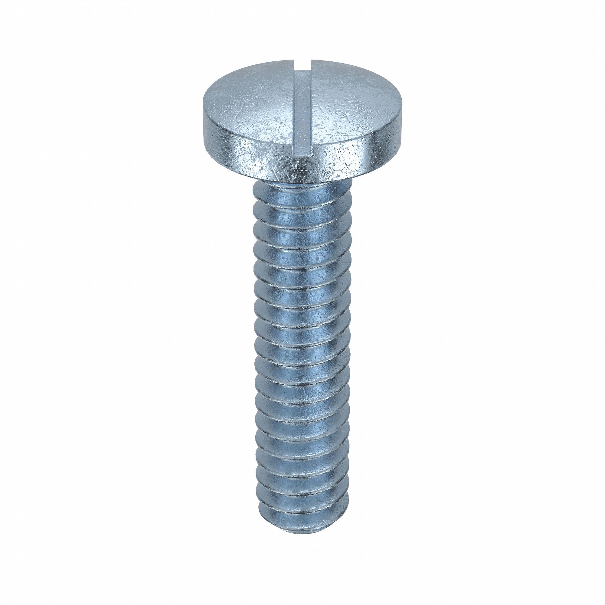 Machine Screw: #6-32 Thread Size, 5/8 in Lg, Steel, Zinc-Plated, Pan, Slotted, Machine Screw, 100 PK
