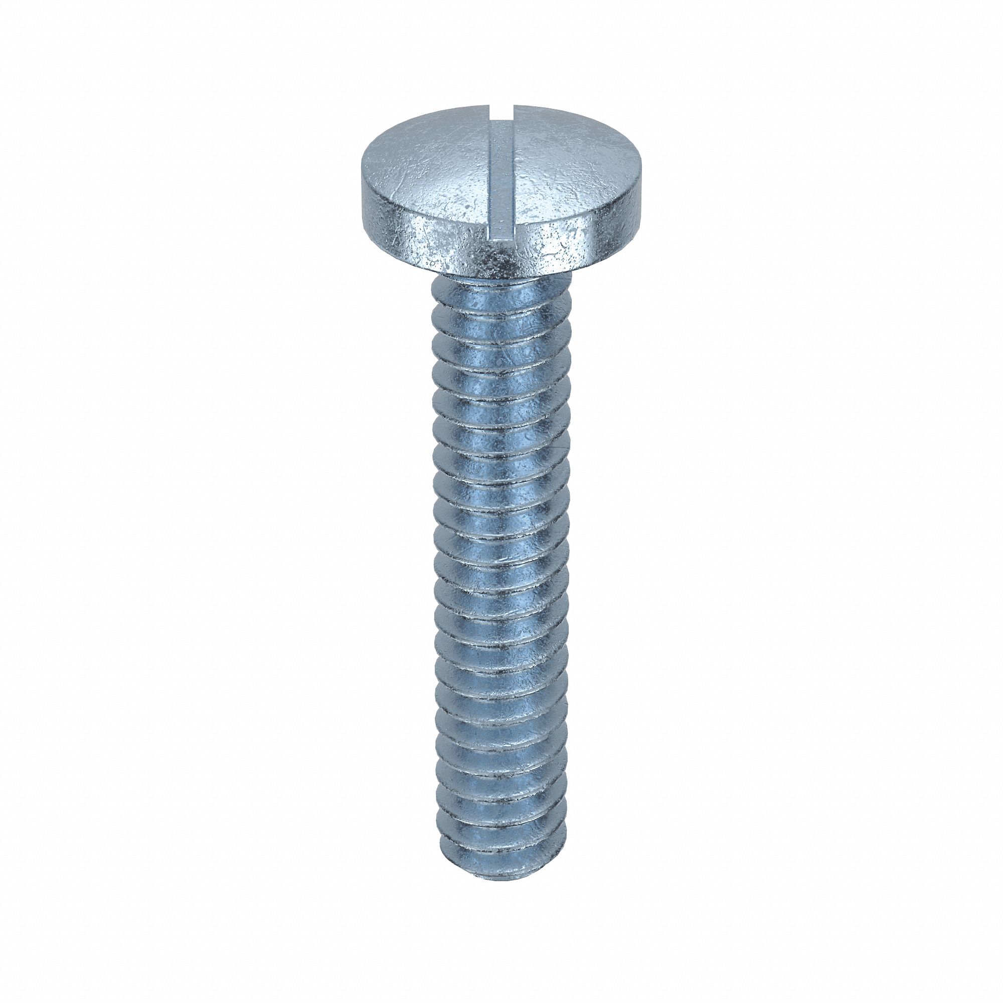 Machine Screw: #6-32 Thread Size, 3/4 in Lg, Steel, Zinc-Plated, Pan, Slotted, Machine Screw, 100 PK