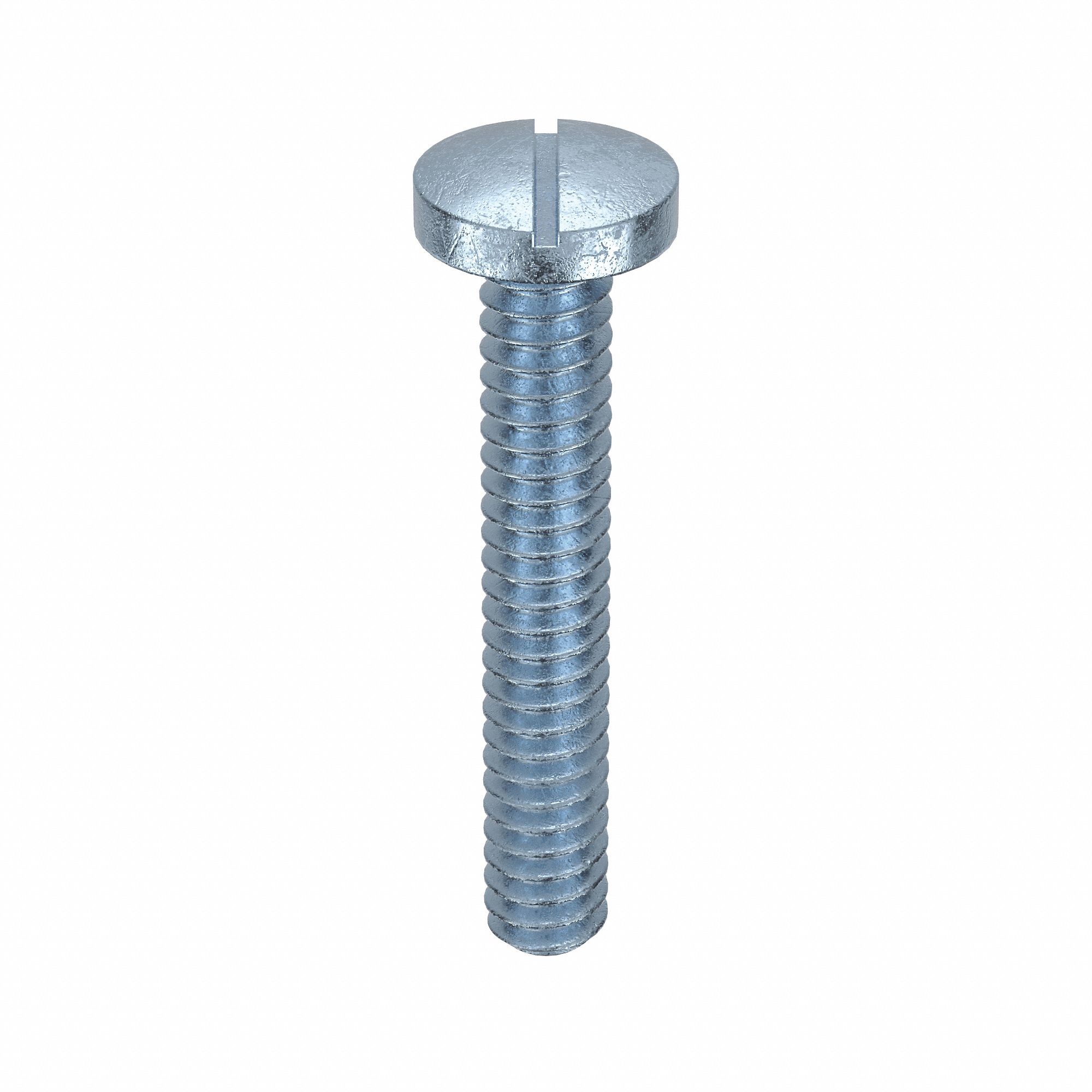 Machine Screw: #6-32 Thread Size, 7/8 in Lg, Steel, Zinc-Plated, Pan, Slotted, Machine Screw, 100 PK