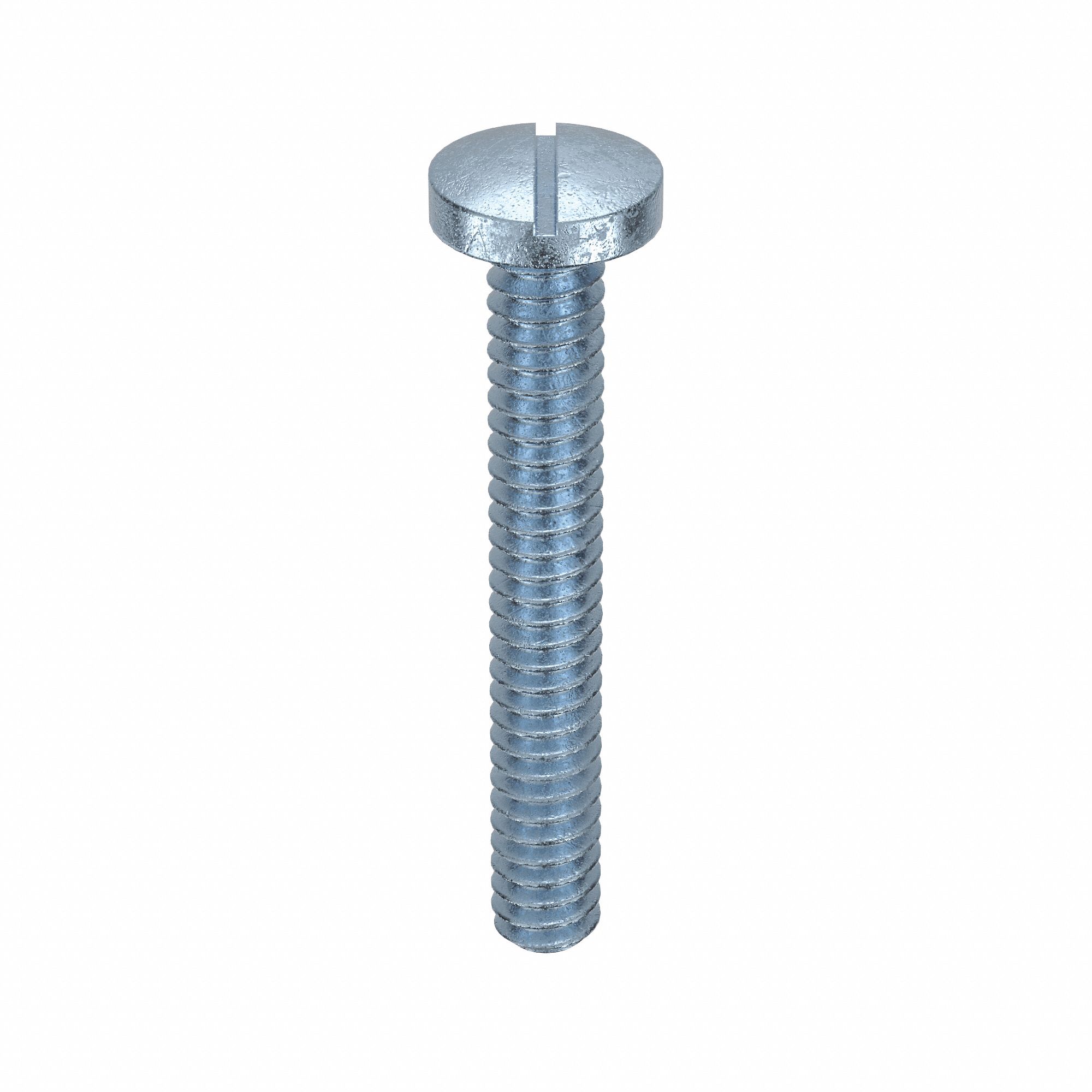 Machine Screw: #6-32 Thread Size, 1 in Lg, Steel, Zinc-Plated, Pan, Slotted, Machine Screw, 100 PK
