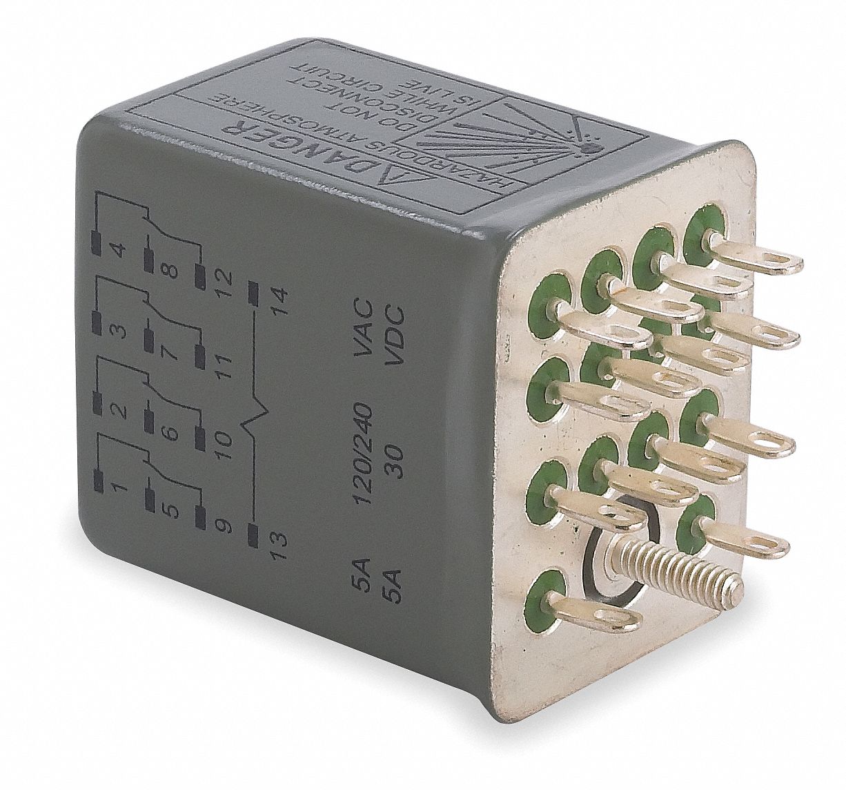 SQUARE D Hermetically Sealed Relay, 120V AC Coil Volts, 5A 120/240V