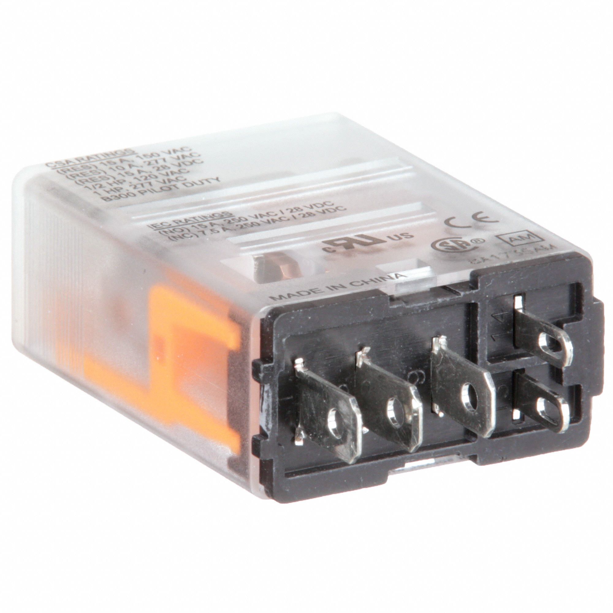 SQUARE D General Purpose Relay, 24V AC Coil Volts, 12A @ 240V, 15A ...