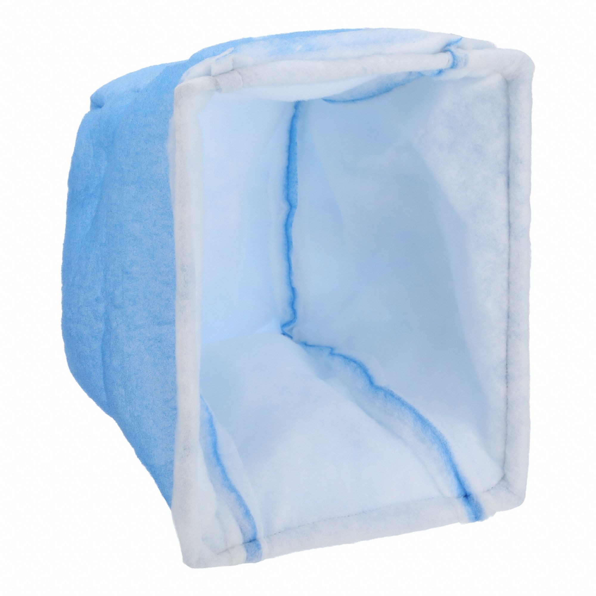 Cube Air Filter: 16 in x 20 in x 10 in, 1 Pockets, Synthetic, Blue/White, MERV 8