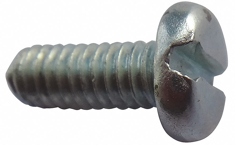 GRAINGER APPROVED Tornillo de Máquina 832, Estilo de la Cabeza Pan, Acabado Chapa de Zinc