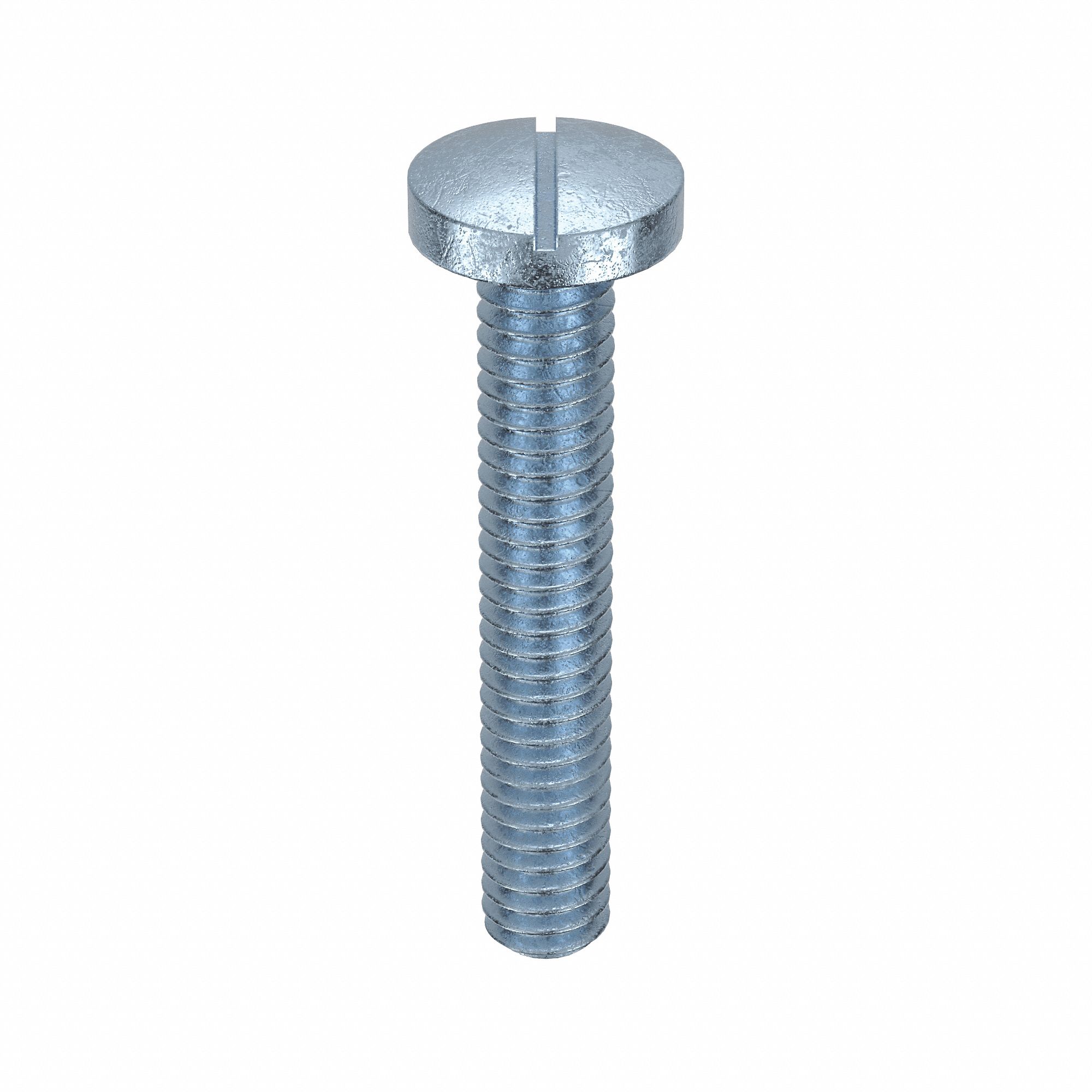 Machine Screw: #8-32 Thread Size, 1 in Lg, Steel, Zinc-Plated, Pan, Slotted, Machine Screw, 100 PK