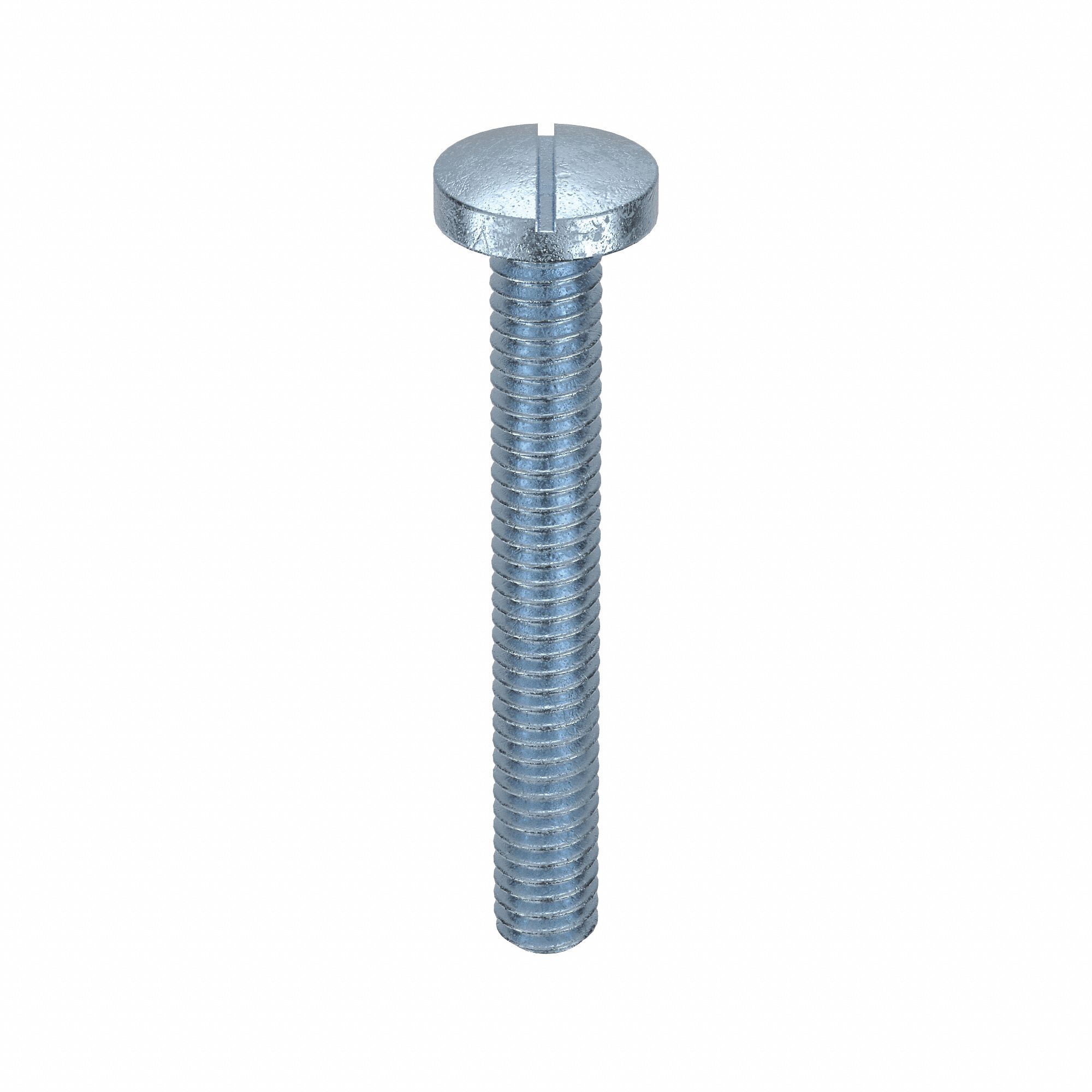 Machine Screw: #8-32 Thread Size, 1 1/4 in Lg, Steel, Zinc-Plated, Pan, Slotted, 100 PK