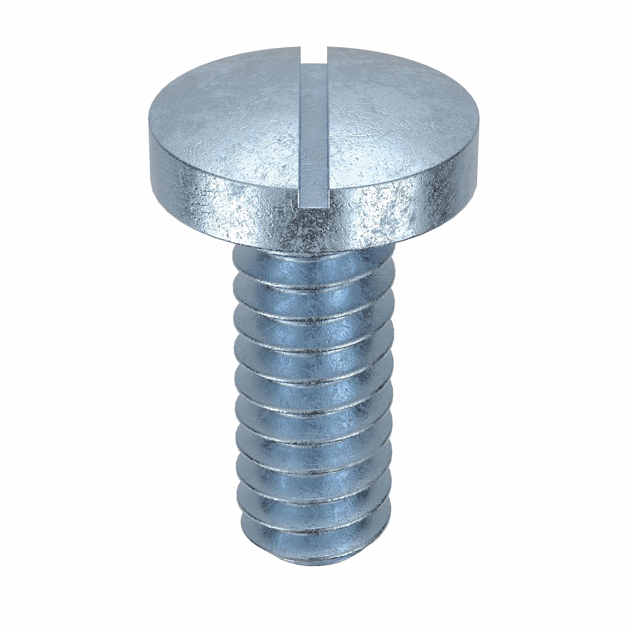 Machine Screw: #10-24 Thread Size, 1/2 in Lg, Steel, Zinc-Plated, Pan, Slotted, 100 PK