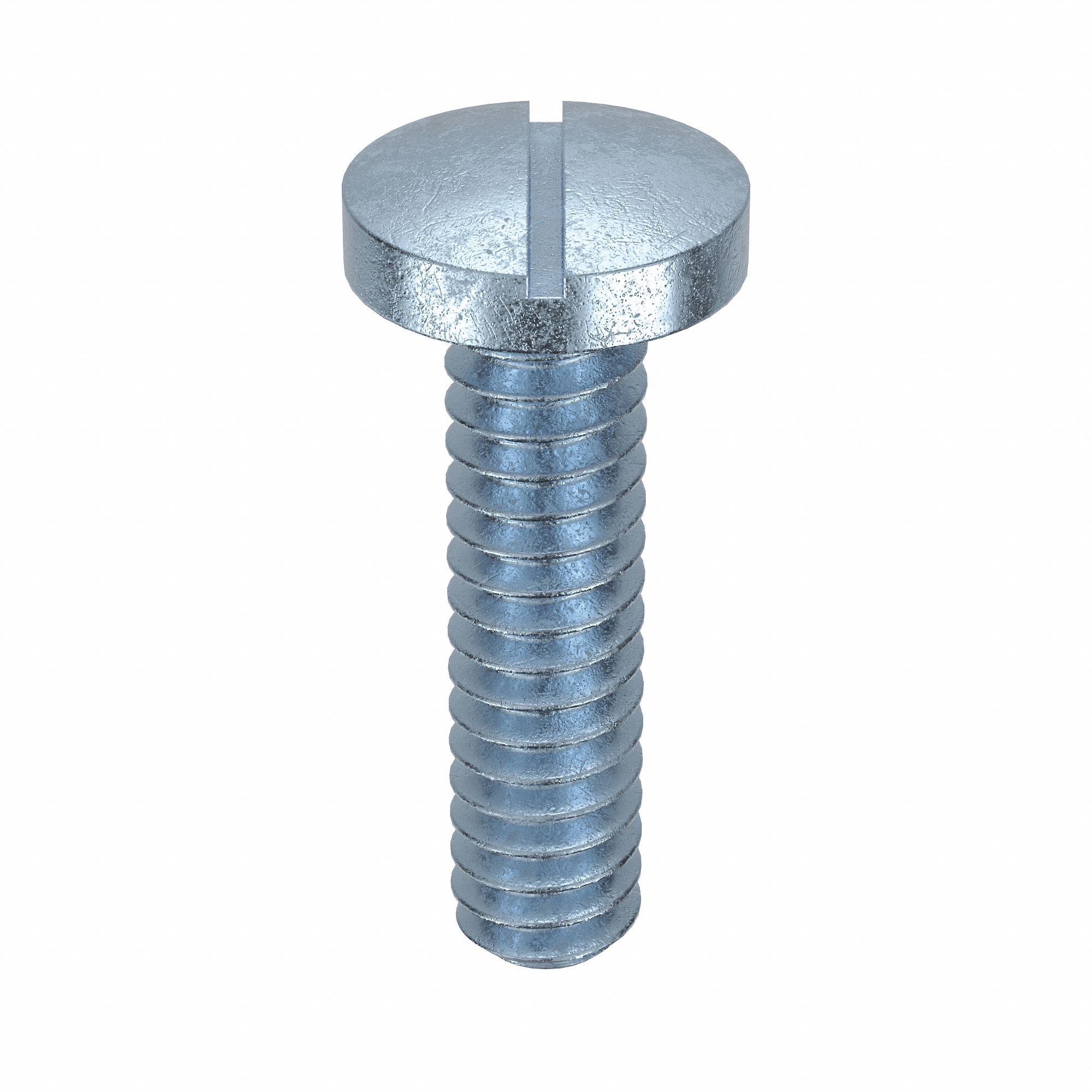 Machine Screw: #10-24 Thread Size, 3/4 in Lg, Steel, Zinc-Plated, Pan, Slotted, 100 PK