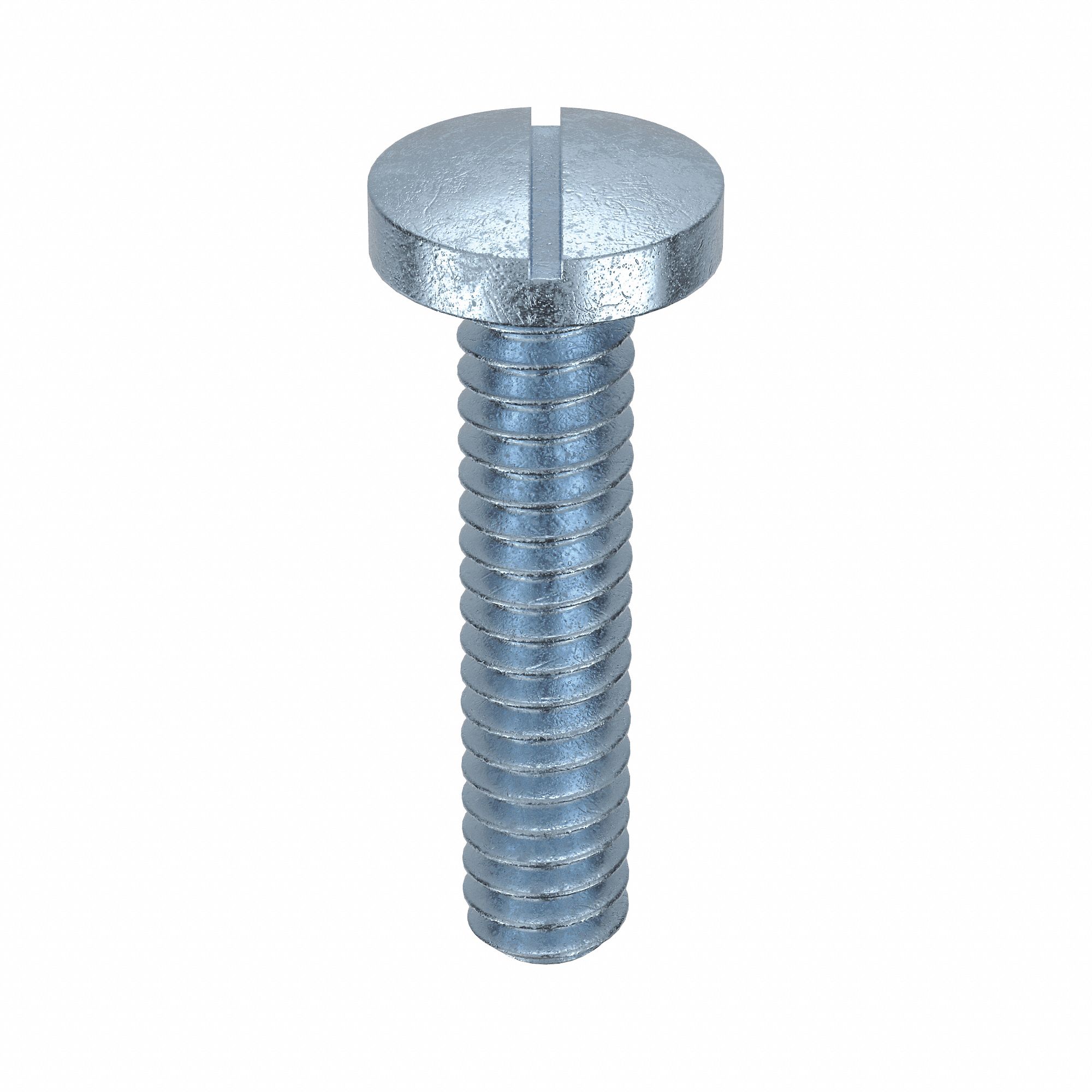 Machine Screw: #10-24 Thread Size, 7/8 in Lg, Steel, Zinc-Plated, Pan, Slotted, 100 PK