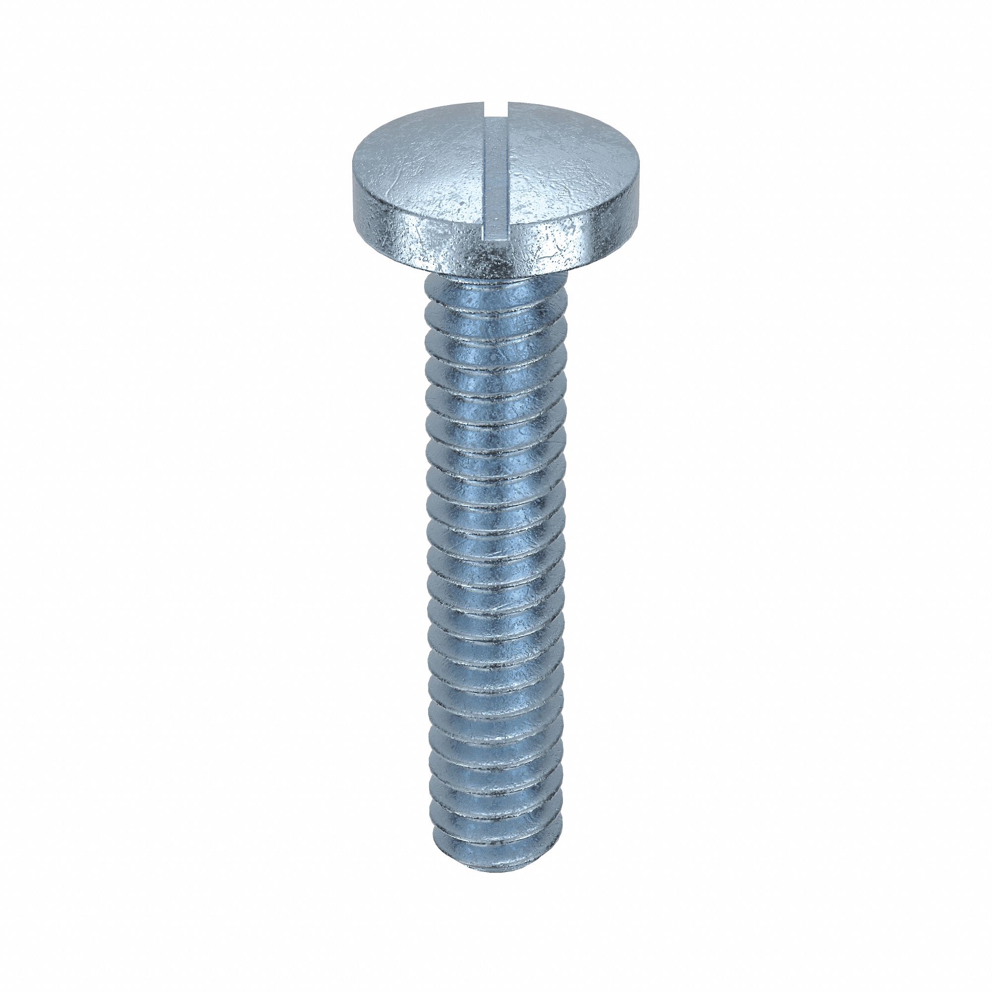 MACHINE SCREW, #10-24 THREAD, 1 IN L, STEEL, ZINC PLATED, PAN, SLOTTED, ASME B18.6.3, 100 PK