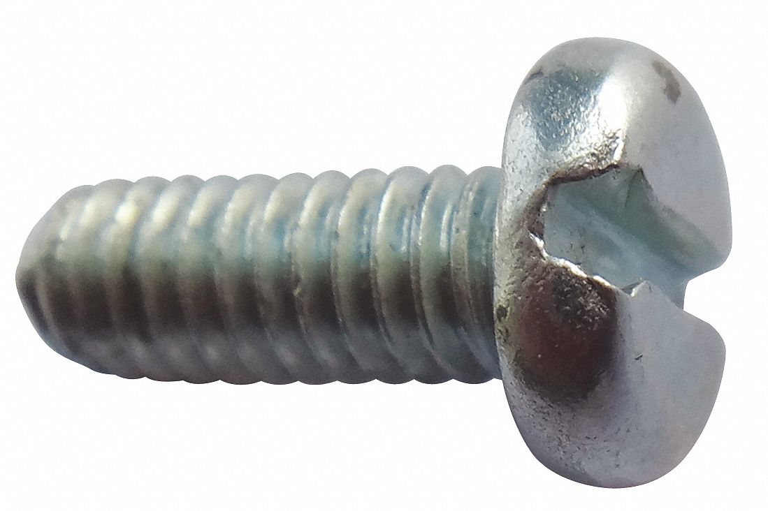 FABORY 1032 Machine Screw, Pan, Slotted, Carbon Steel, Zinc Plated, 1