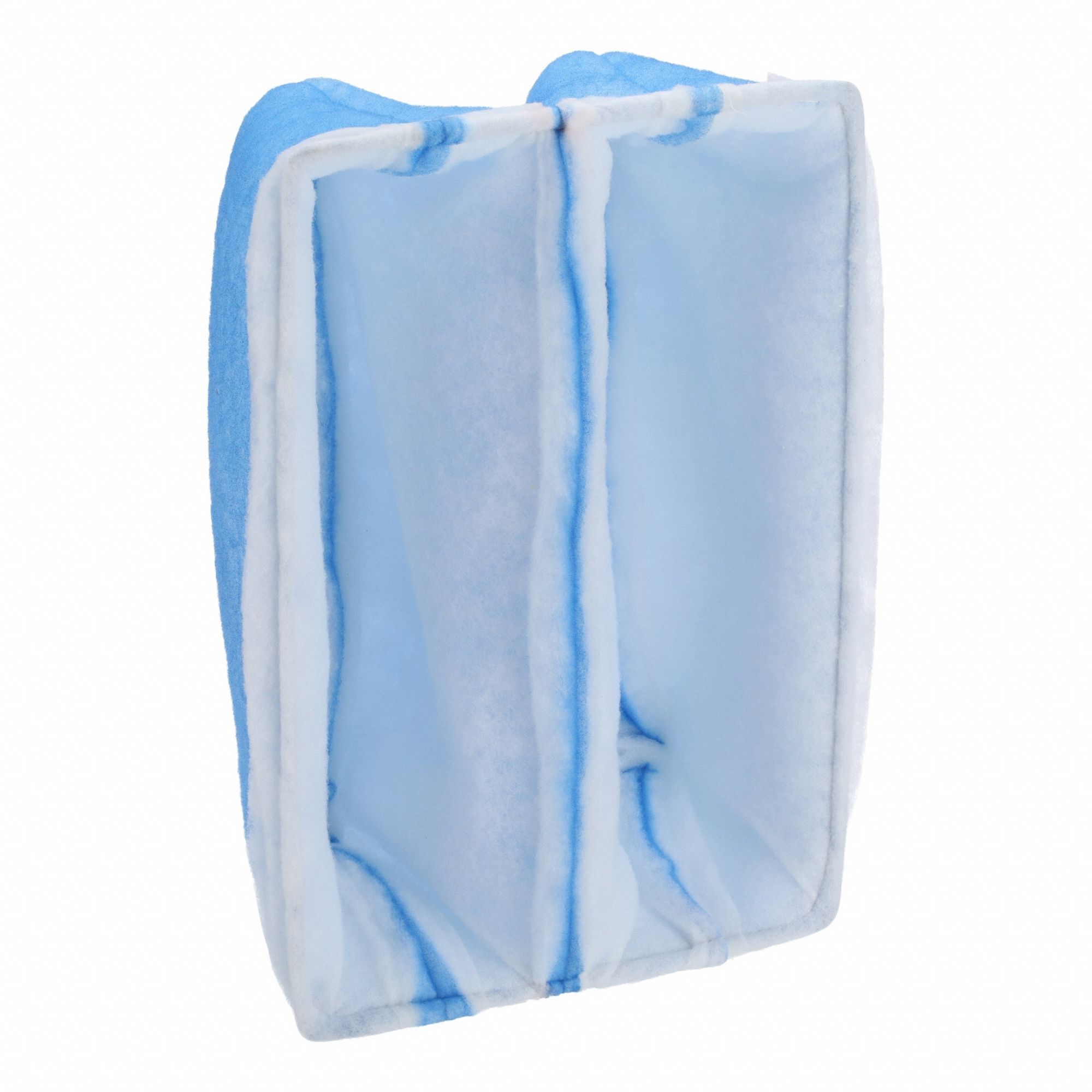 Cube Air Filter: 16 in x 20 in x 15 in, 2 Pockets, Synthetic, Blue/White, MERV 8