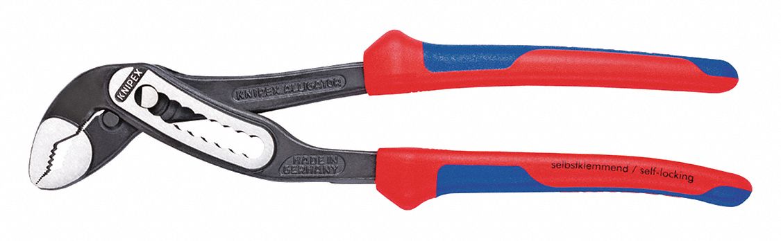 WATER PUMP PLIER, V, GROOVE JOINT, 1½ IN MAX JAW OPENING, 7¼ IN OVERALL L, 9 JAW POSITIONS