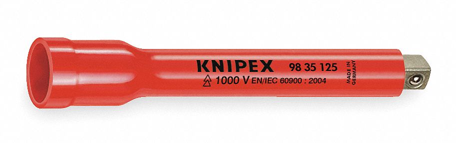 Socket Extension: 3/8 in Input Drive Size, 3/8 in Output Drive Size, 5 in Overall Lg, Chrome