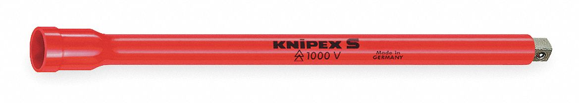 Socket Extension: 1/2 in Input Drive Size, 1/2 in Output Drive Size, 10 in Overall Lg, Chrome