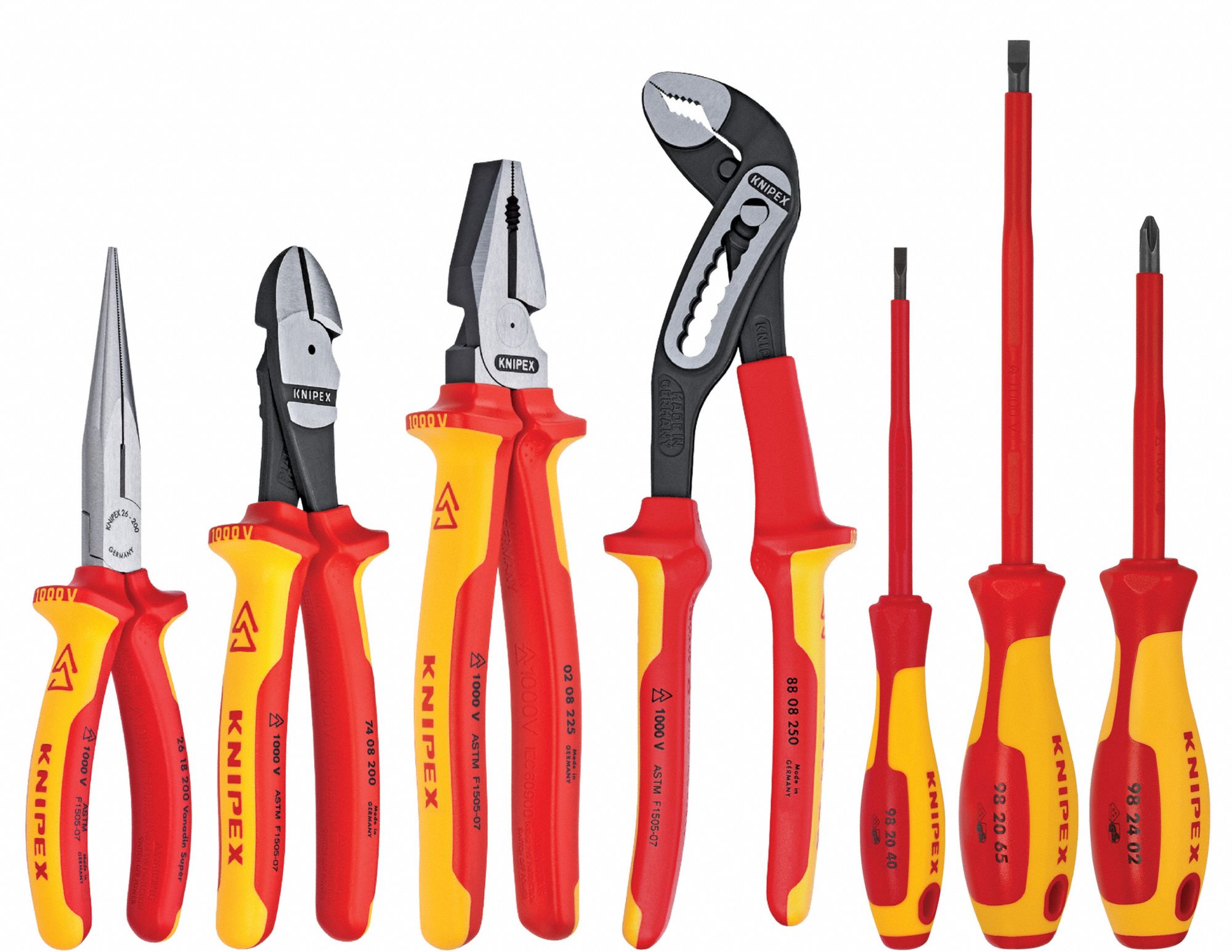 Insulated Tool Kit: Insulated, 7 Total Pcs, Drivers and Bits/Pliers