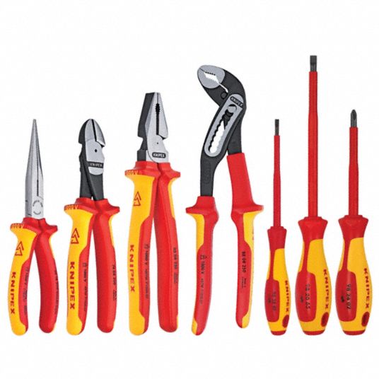 KNIPEX, Insulated, 7 Total Pcs, Insulated Tool Kit - 2DZC8|9K 98 98 27 ...