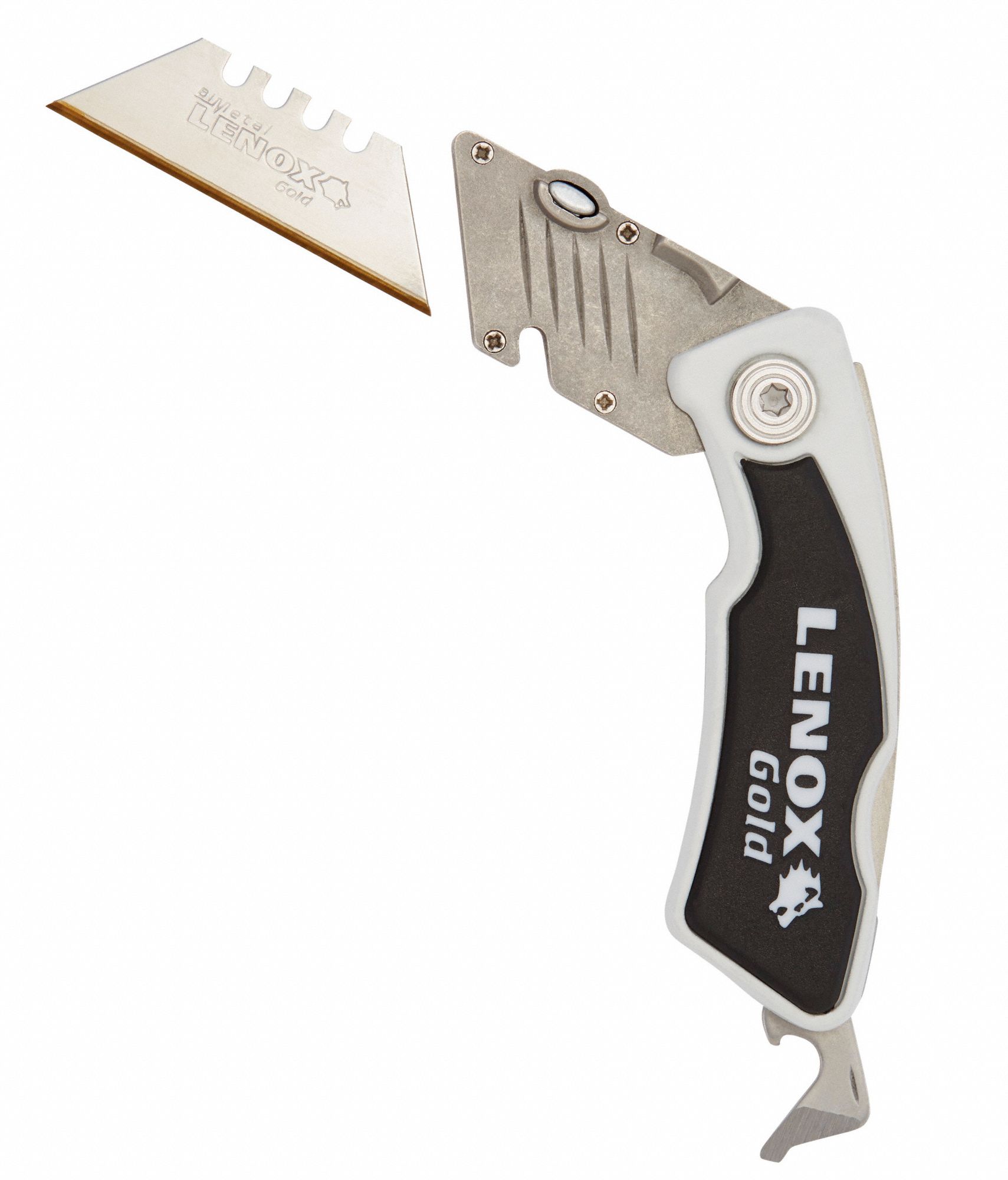 LENOX Folding Locking Utility Knife Steel, Rubber, 1 Blades Included