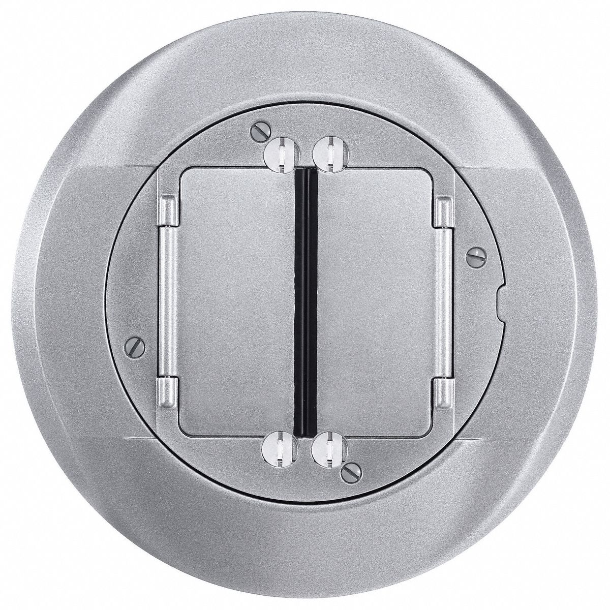 HUBBELL WIRING DEVICE-KELLEMS, Round, Silver, Floor Box