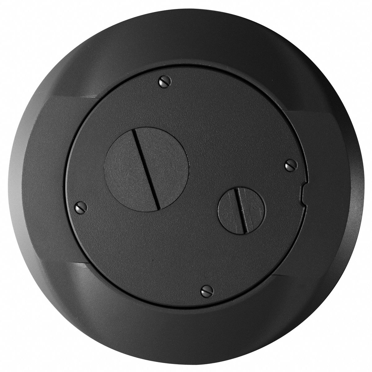 Floor Subplate: Round, Black, Cast Aluminum, Smooth