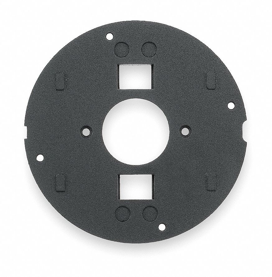 Floor Subplate: Round, Black, Cast Aluminum, Smooth