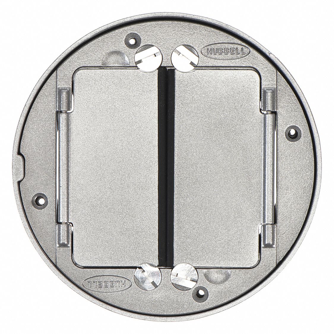 Hubbell Wiring Device-Kellems S1TFCAL Electrical Box Cover – 2 Gang, Round, Aluminum, Black