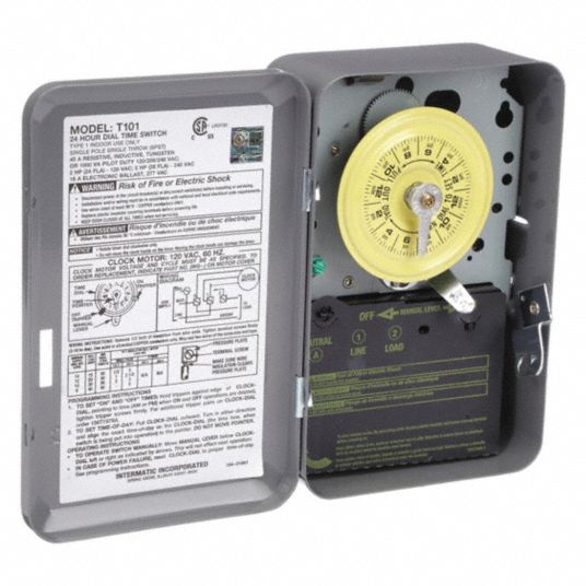 INTERMATIC, 24 hr Nominal Max. Time Setting, Steel, Electromechanical