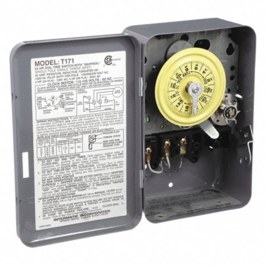 INTERMATIC, 24 hr Nominal Max. Time Setting, Steel, Electromechanical