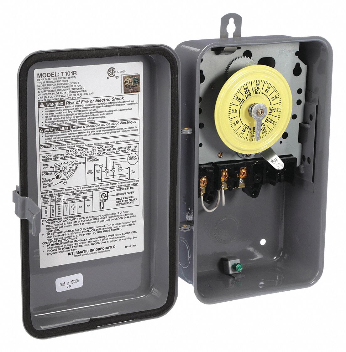 INTERMATIC, 24 hr Nominal Max. Time Setting, Steel, Electromechanical