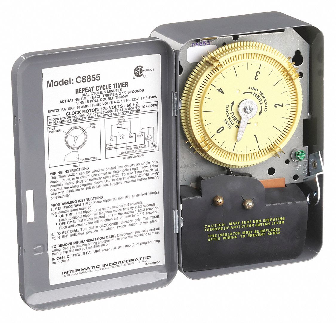 Cycle Timer, 120V AC Input Voltage, 20 Amps, 21/2 sec Min. Time