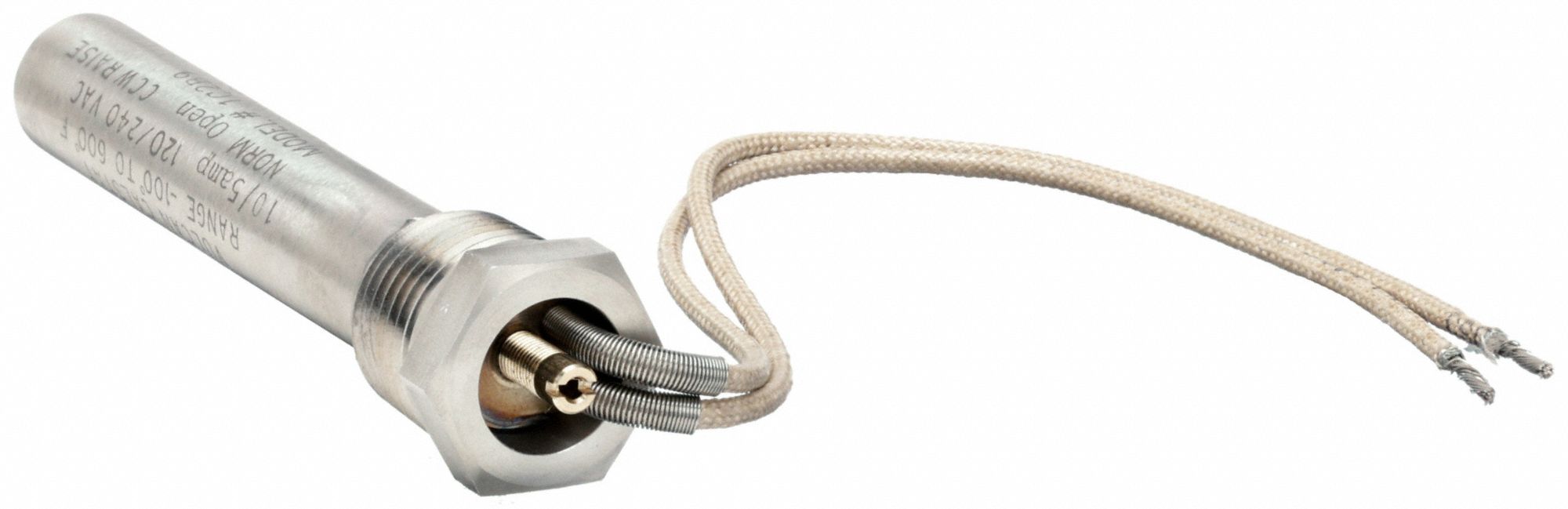 CAL-STAT THERMOSTAT, PIPE THREAD, CLOSE ON RISE, -100 °  TO 600 ° F, .5  ° F, ⅝ IN SHEATH DIA