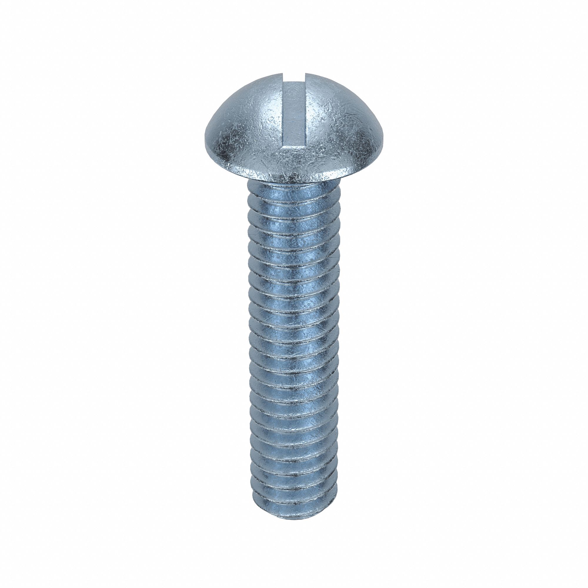 Machine Screw: #8-32 Thread Size, 3/4 in Lg, Steel, Zinc-Plated, Round, Slotted, 100 PK
