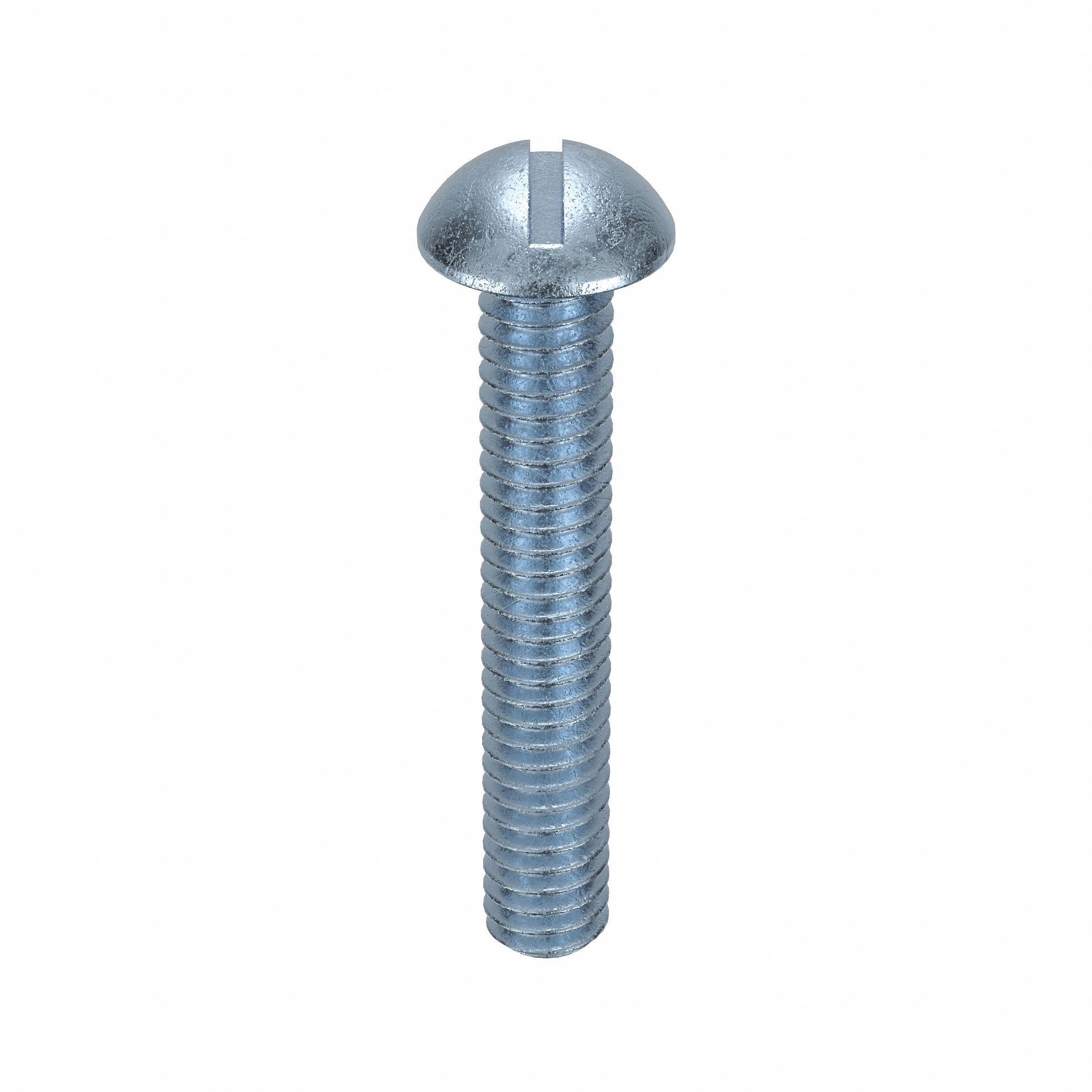 Machine Screw: #8-32 Thread Size, 1 in Lg, Steel, Zinc-Plated, Round, Slotted, Machine Screw, 100 PK