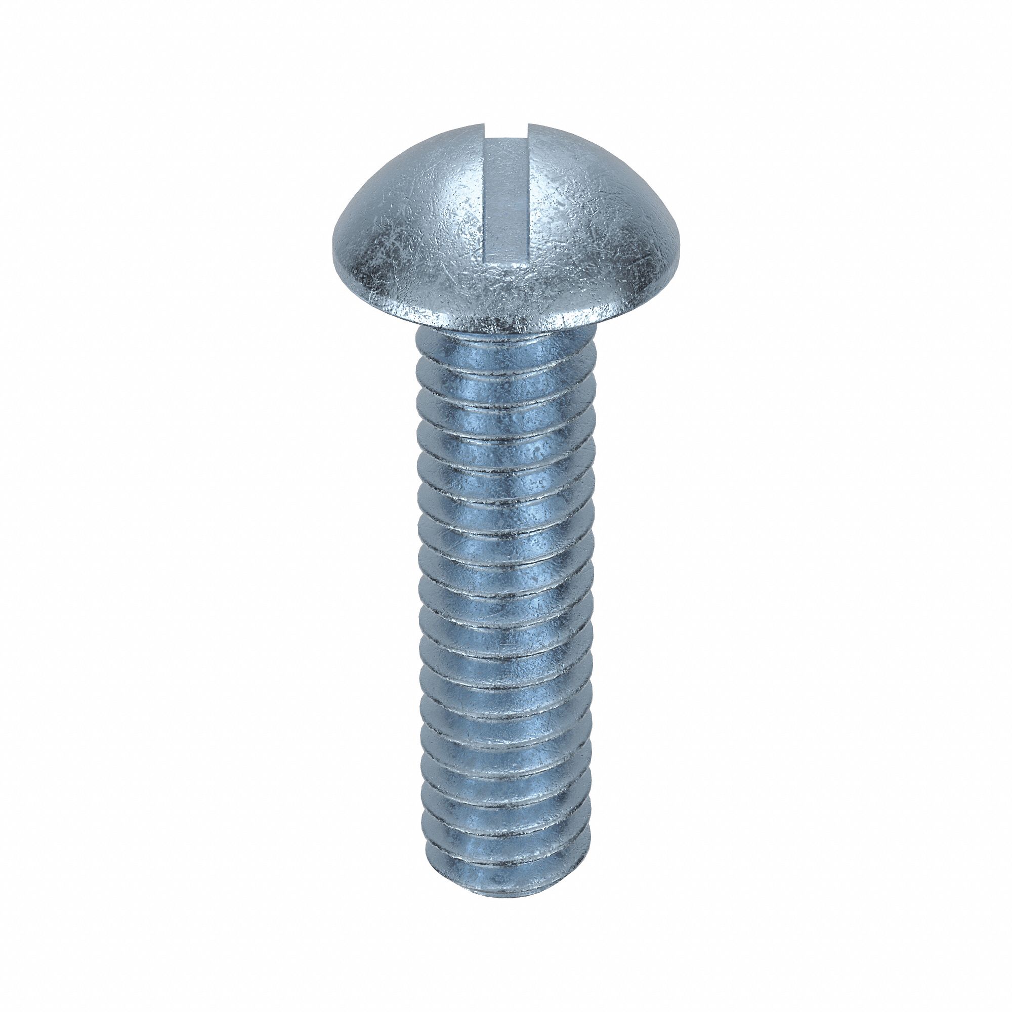 Machine Screw: 1/4"-20 Thread Size, 1 in Lg, Steel, Zinc-Plated, Round, Slotted, 100 PK