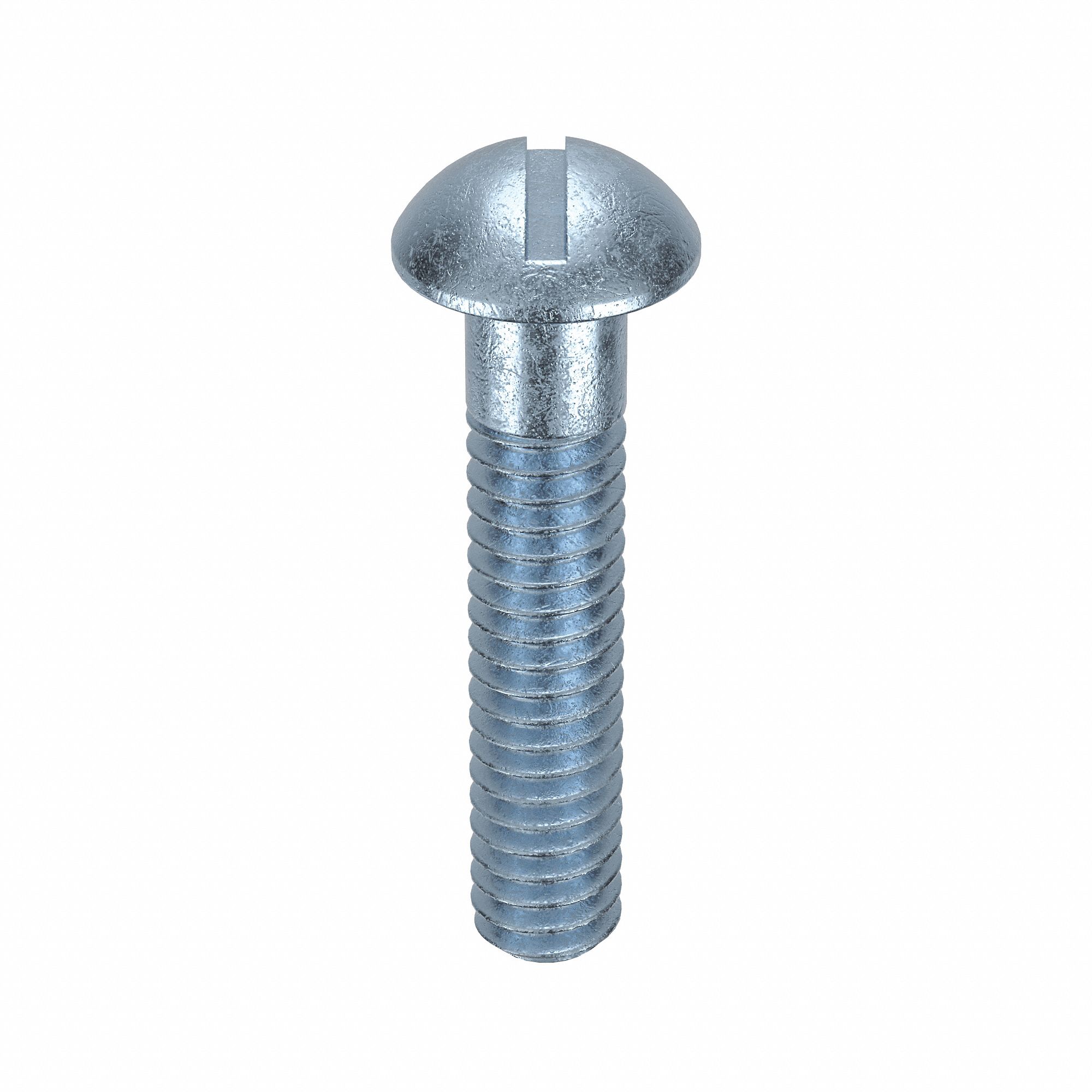 Machine Screw: 1/4"-20 Thread Size, 1 1/4 in Lg, Steel, Zinc-Plated, Round, Slotted, 100 PK