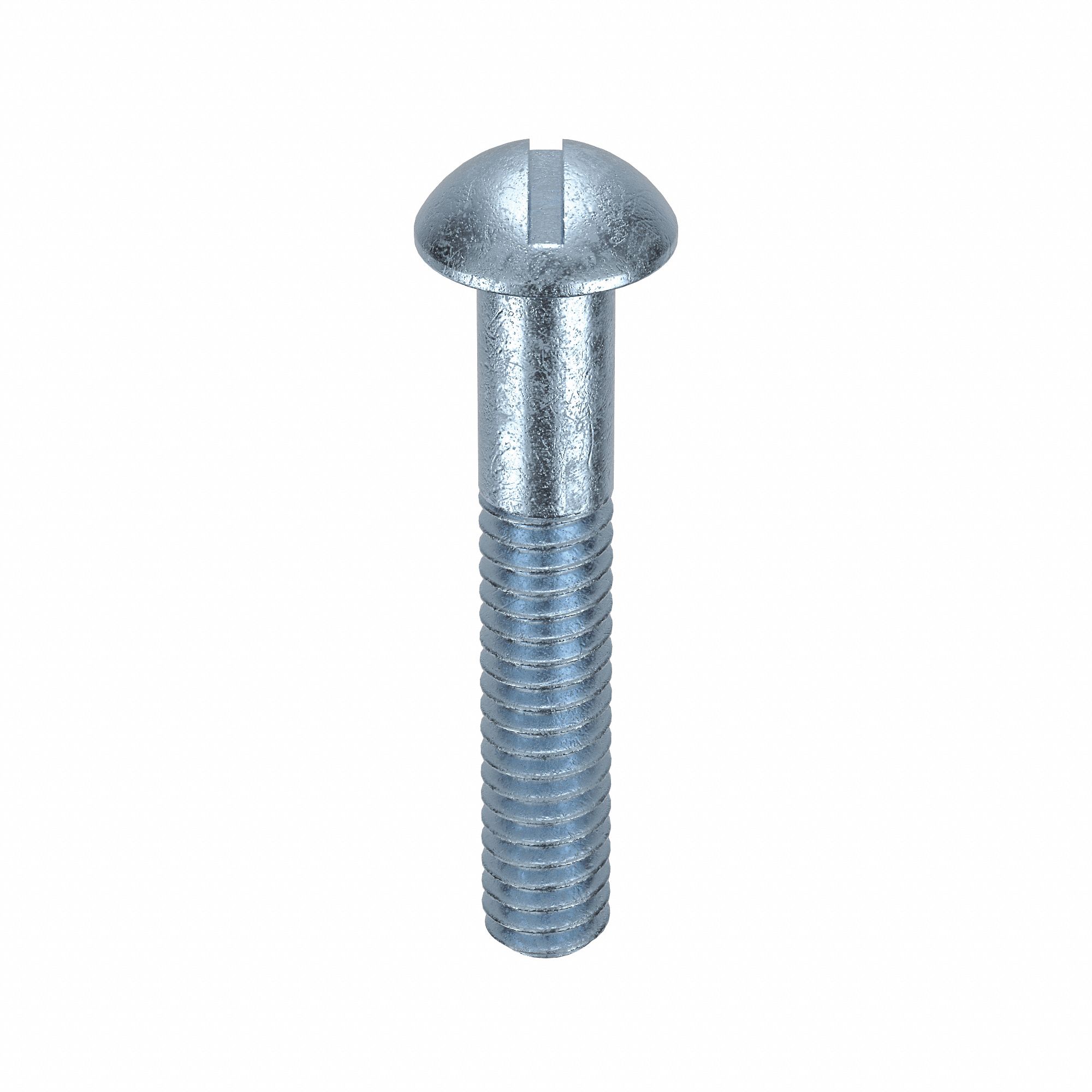 Machine Screw: 1/4"-20 Thread Size, 1 1/2 in Lg, Steel, Zinc-Plated, Round, Slotted, 100 PK