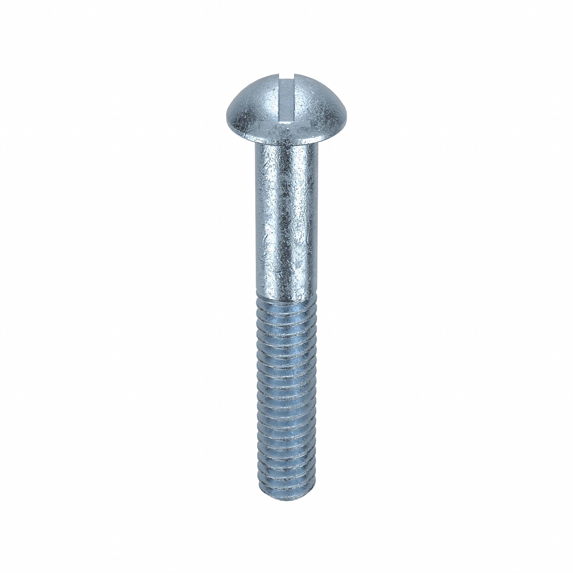 Machine Screw: 1/4"-20 Thread Size, 1 3/4 in Lg, Steel, Zinc-Plated, Round, Slotted, 100 PK