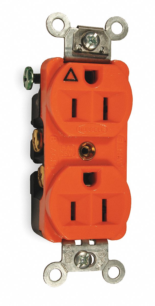 DUPLEX, RCPT IG CONST GRD 15 AMP, 125V OR