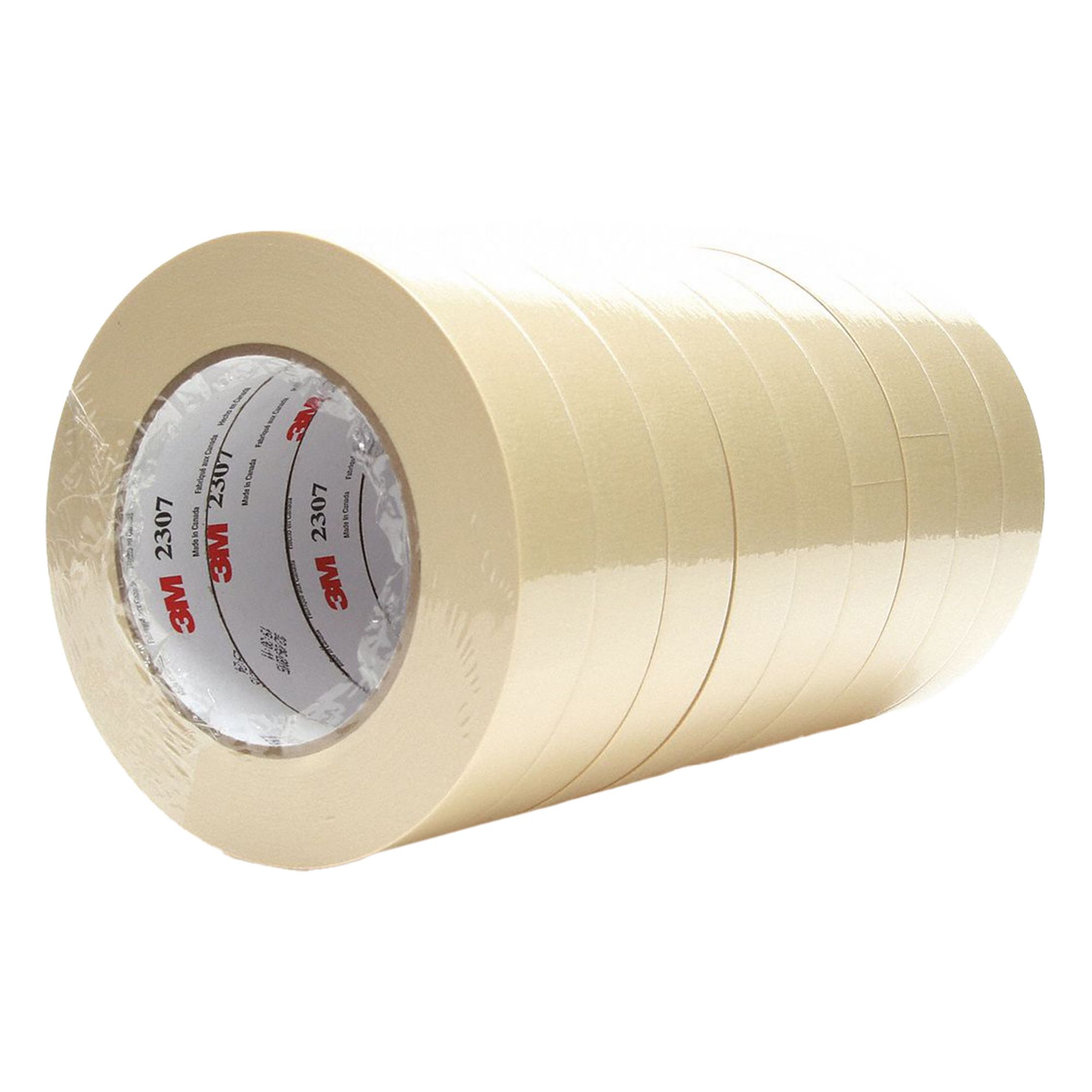 Masking Tape: 2307, Tan, 15/16 in Roll Wd, 60 yd Overall Roll Lg, 5.2 mil Thick, Rubber, Wood
