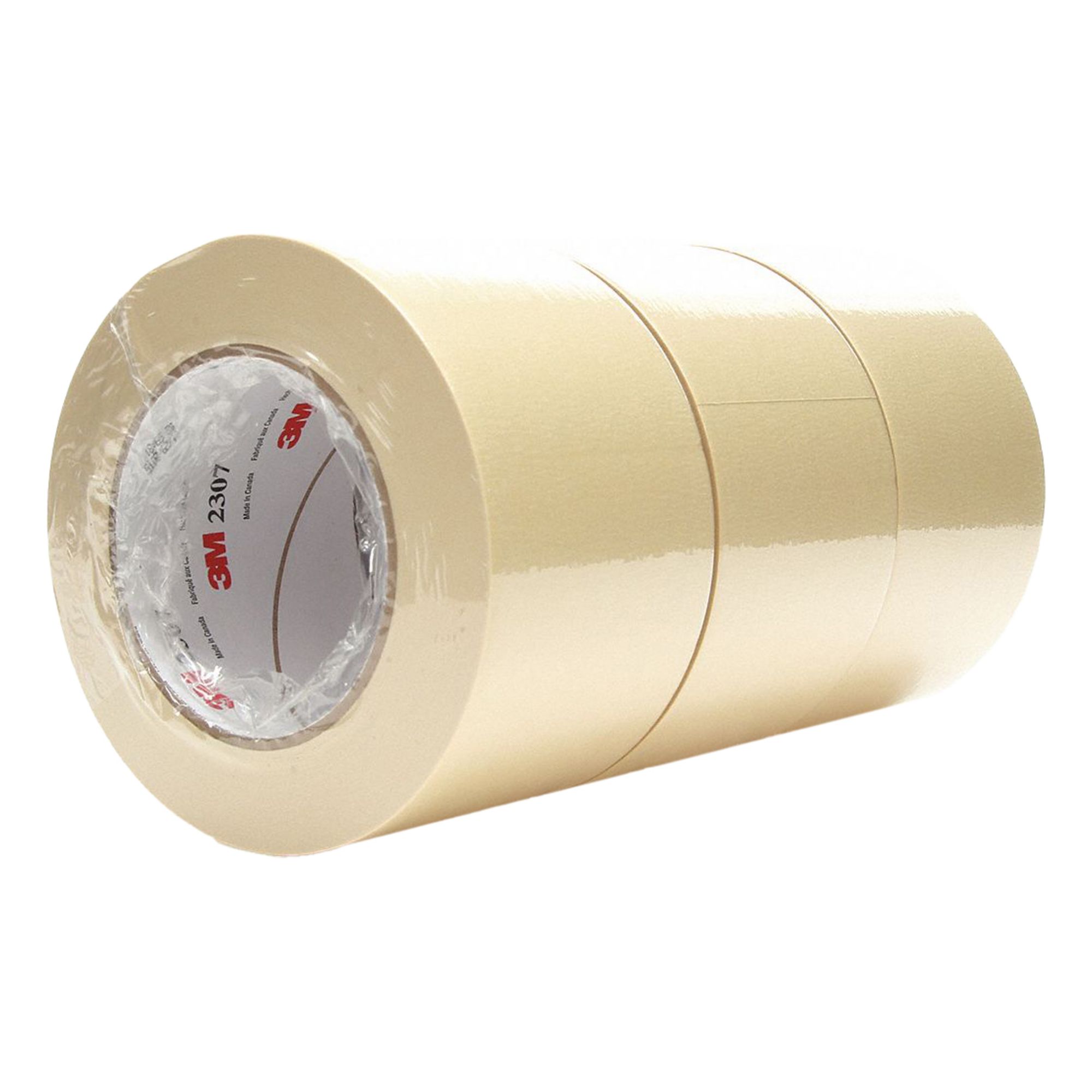 Masking Tape: 2307, Tan, 2 13/16 in Roll Wd, 60 yd Overall Roll Lg, 5.2 mil Thick, Rubber, Wood